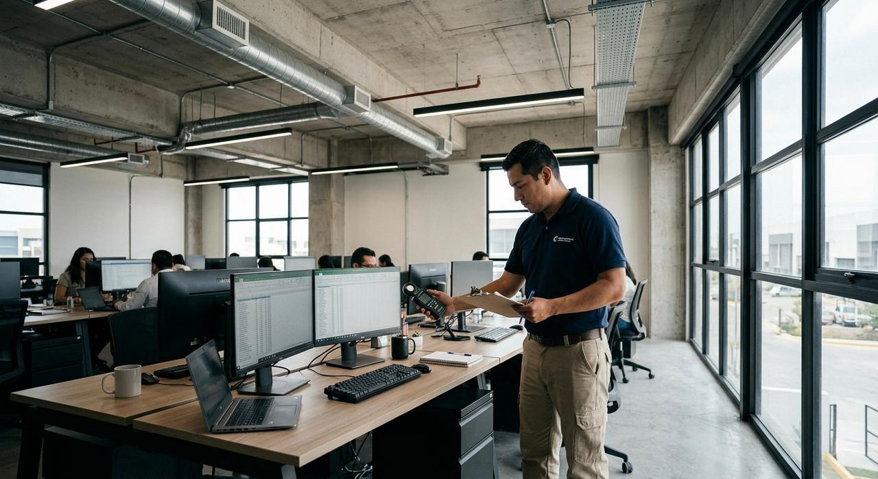 Estudio de iluminación en áreas de trabajo